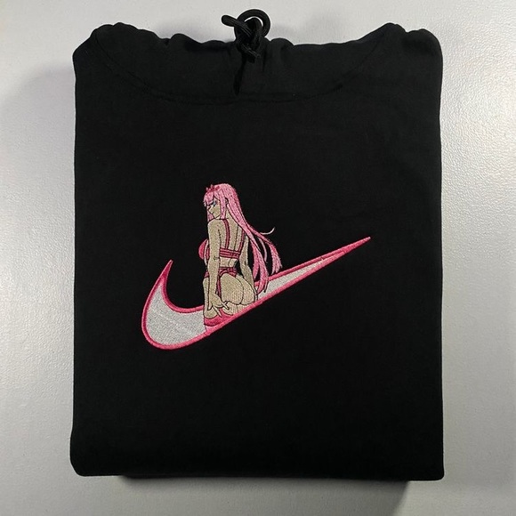 Nike Sweaters - Corgi Kingdamn Darling in the Franxx XZero Two Cake Embroidered Hoodie